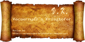 Vecsernyés Krisztofer névjegykártya
