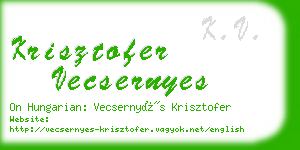 krisztofer vecsernyes business card